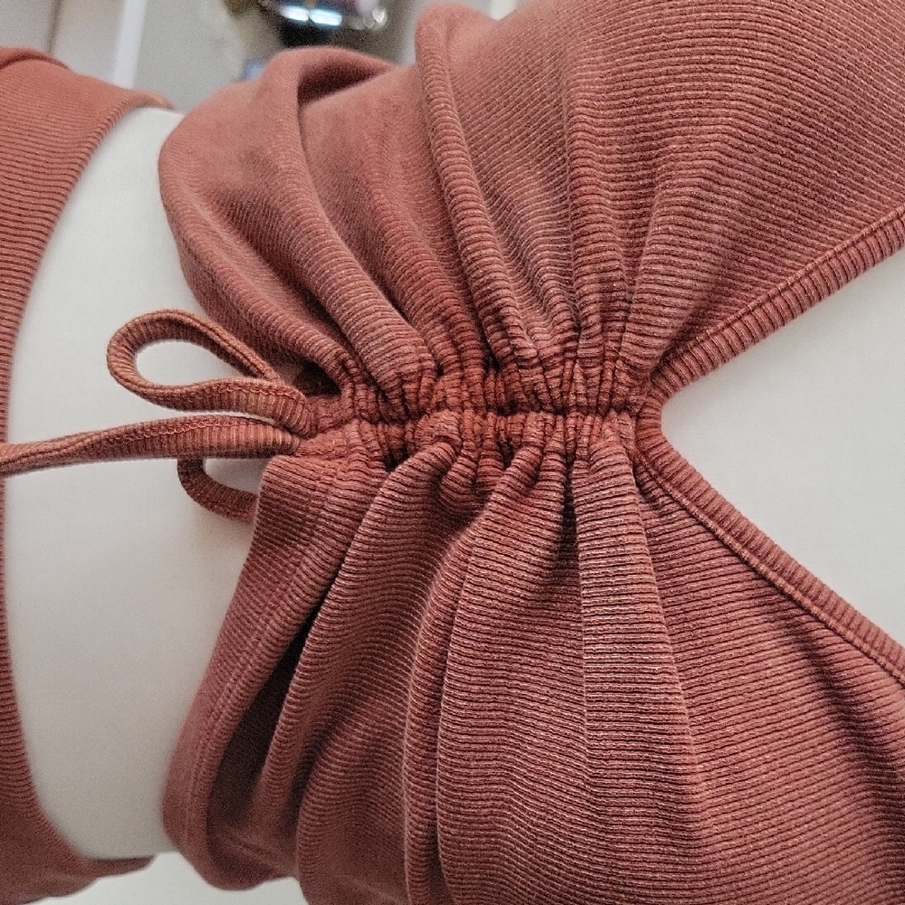 Zara Chocolate Brown Ribbed Set - Picture 3 of 4